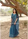 Sky Blue Colour RajYog Mul Mul Sartin Printed Daily Wear Sartin Silk Saree 18